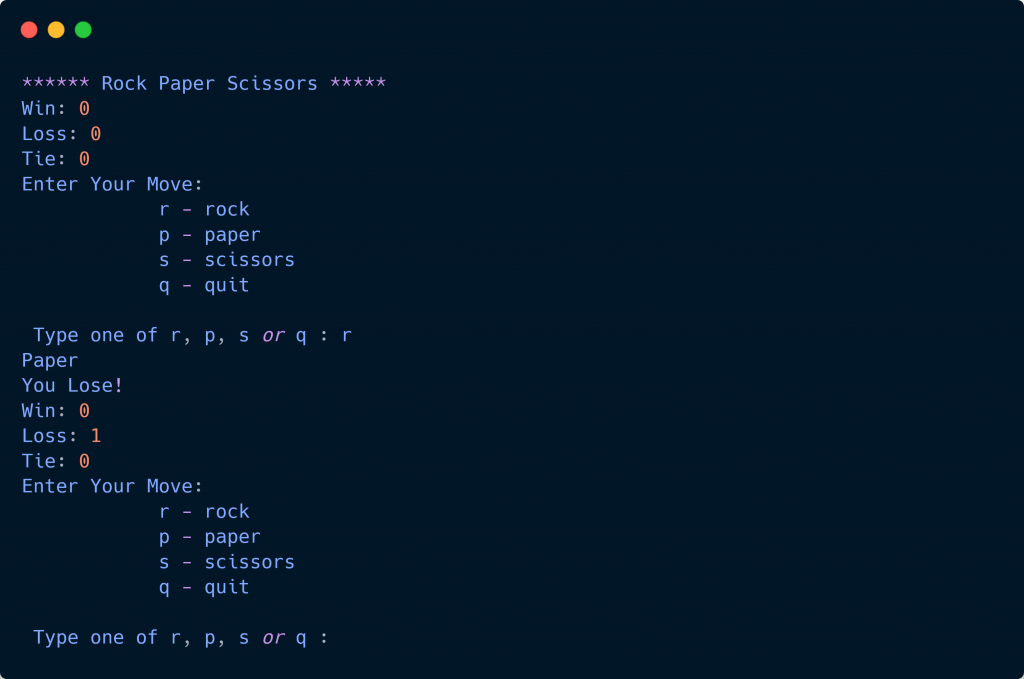 Rock paper Scissors in Python